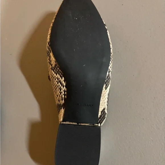 Cole Haan Women's Snakeskin Mules - Black and Cream - Picture 3 of 6